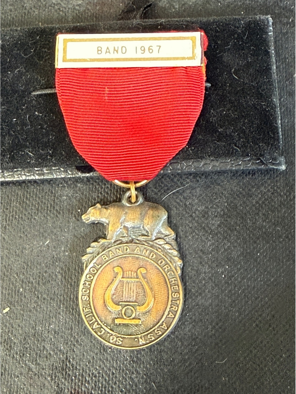 1967 School Band and Orchestra Award Medal with Red Ribbon